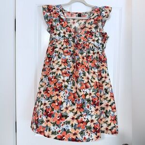 SHEIN Floral Dress - Orange and Green